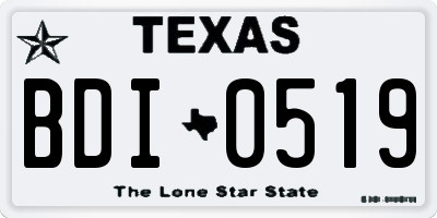 TX license plate BDI0519