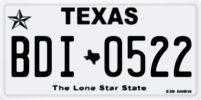 TX license plate BDI0522