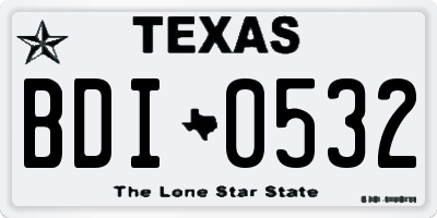TX license plate BDI0532