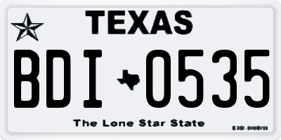 TX license plate BDI0535