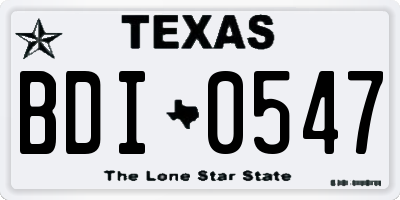 TX license plate BDI0547