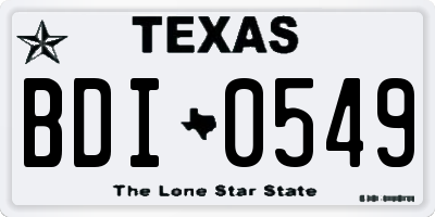 TX license plate BDI0549