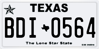 TX license plate BDI0564