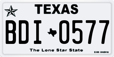TX license plate BDI0577