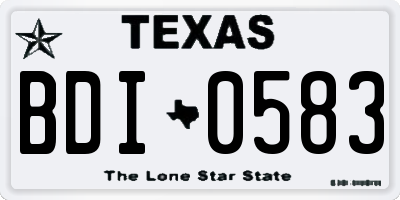 TX license plate BDI0583