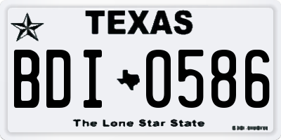 TX license plate BDI0586