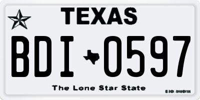 TX license plate BDI0597