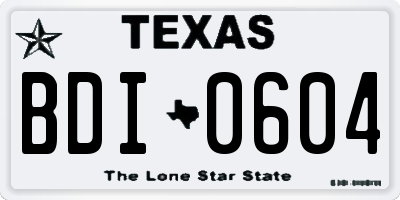 TX license plate BDI0604