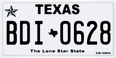 TX license plate BDI0628