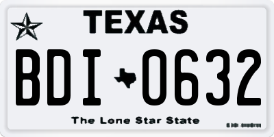 TX license plate BDI0632