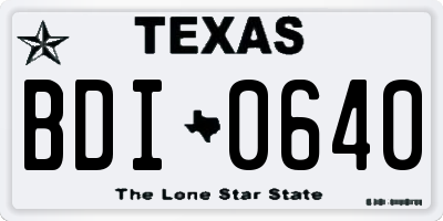 TX license plate BDI0640