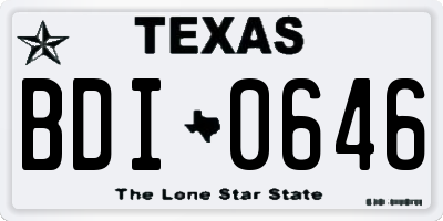 TX license plate BDI0646