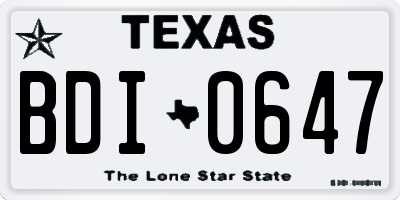 TX license plate BDI0647