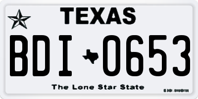 TX license plate BDI0653