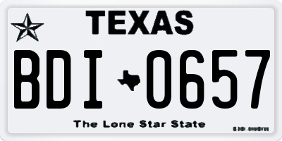 TX license plate BDI0657