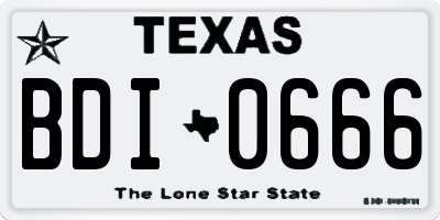 TX license plate BDI0666