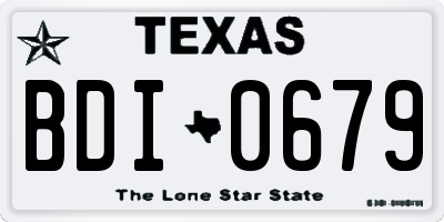 TX license plate BDI0679