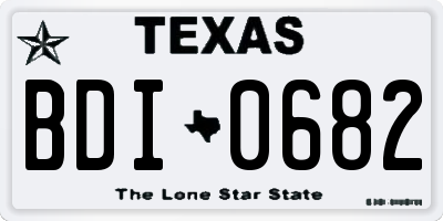 TX license plate BDI0682