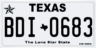 TX license plate BDI0683