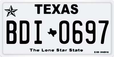 TX license plate BDI0697