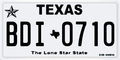 TX license plate BDI0710