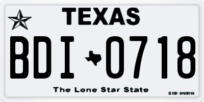 TX license plate BDI0718