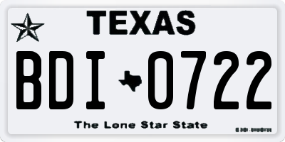 TX license plate BDI0722