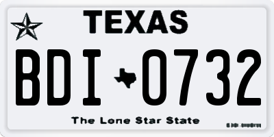 TX license plate BDI0732