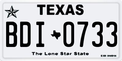 TX license plate BDI0733