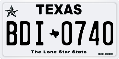TX license plate BDI0740