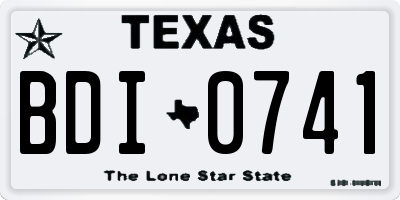 TX license plate BDI0741