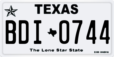 TX license plate BDI0744