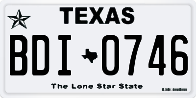 TX license plate BDI0746