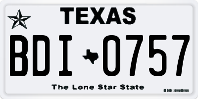 TX license plate BDI0757
