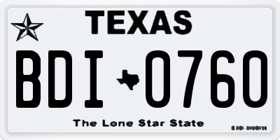 TX license plate BDI0760