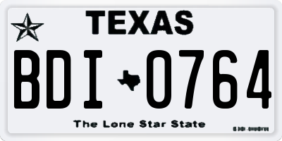 TX license plate BDI0764