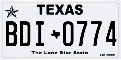 TX license plate BDI0774