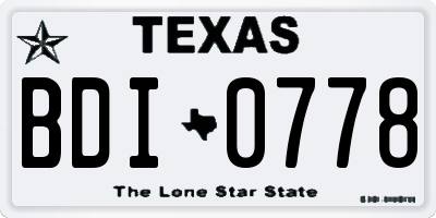 TX license plate BDI0778