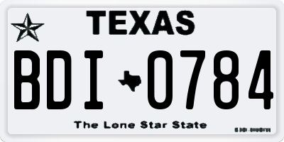 TX license plate BDI0784