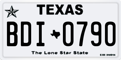 TX license plate BDI0790