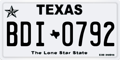 TX license plate BDI0792