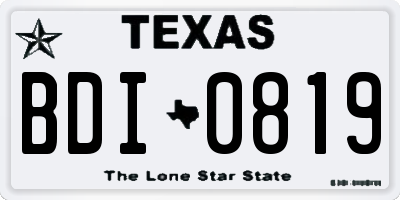 TX license plate BDI0819