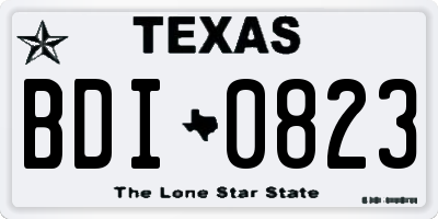TX license plate BDI0823