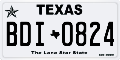 TX license plate BDI0824
