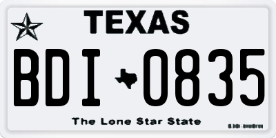 TX license plate BDI0835