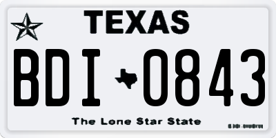 TX license plate BDI0843