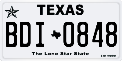TX license plate BDI0848