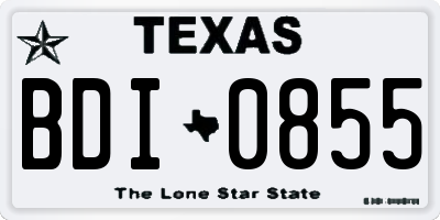 TX license plate BDI0855