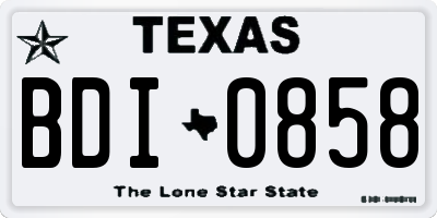 TX license plate BDI0858