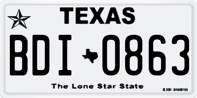 TX license plate BDI0863